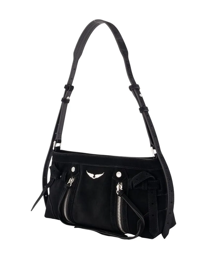Zadig & Voltaire Women's Sunny Rider Xs Shoulder Bag -  Leather Black Calfskin Shoulder-Hobo-Bags Black