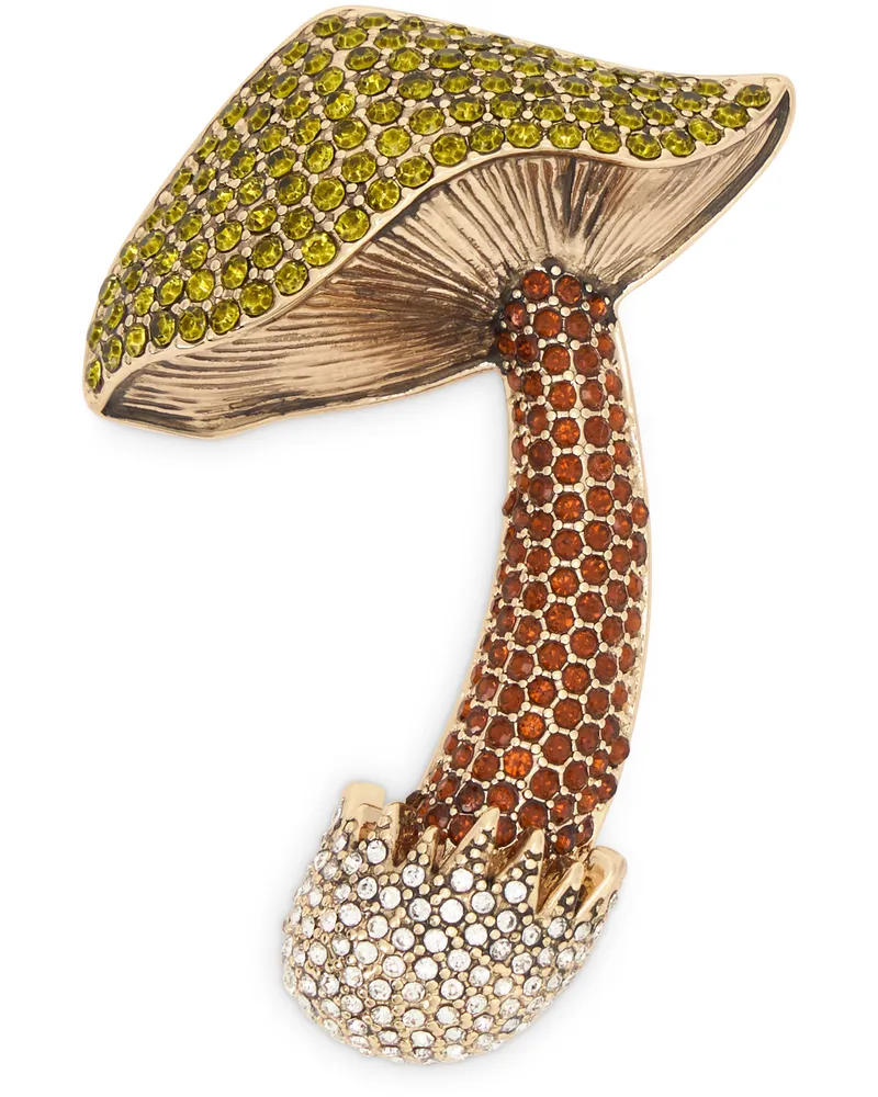 Max Mara Women's Brooch Mushroom Beige Metal Brooches & Pins Beige