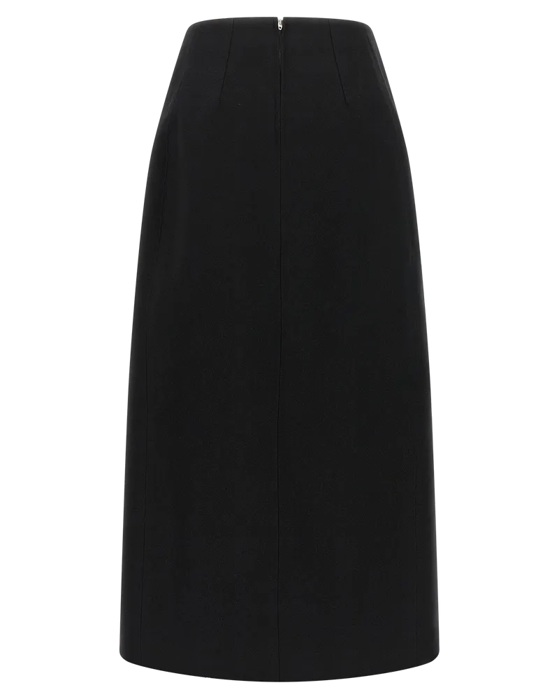 Jil Sander Virgin Wool Midi Skirt — Black Black