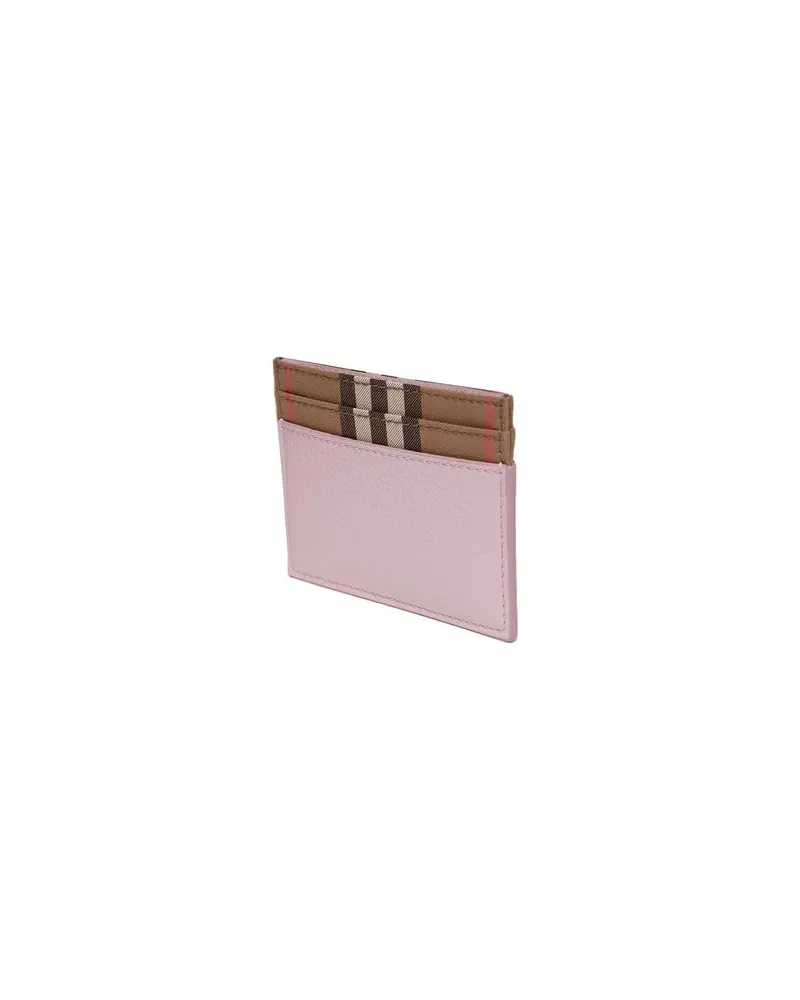 Burberry Calf Grain Leather Card Case — Pink Pink