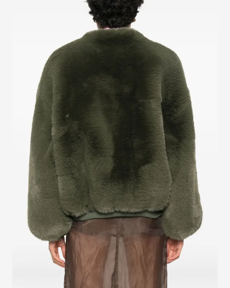 032c Faux-Fur Textured Jacket — Green Green