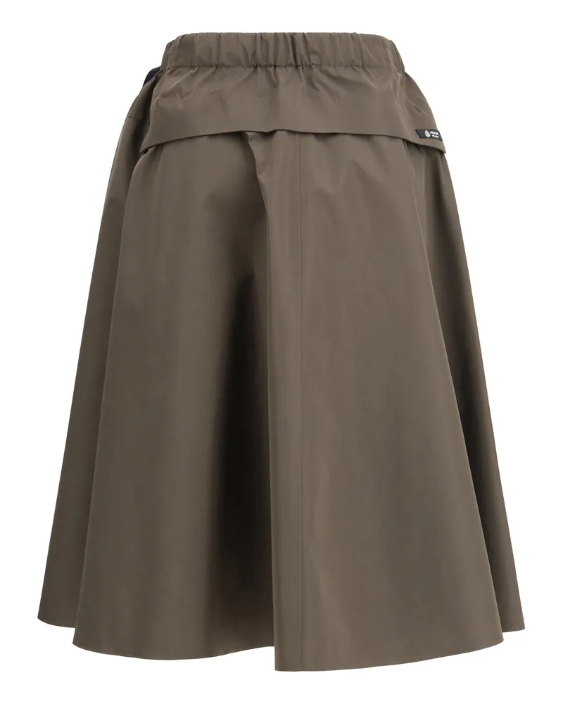 Prada Women's Nylon Midi Skirt Mimetico Green