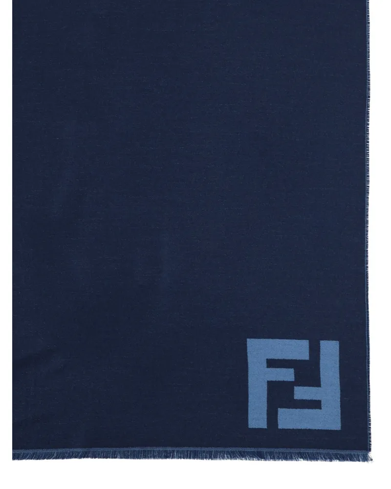 Fendi Virgin Wool Scarf — Blue Blue