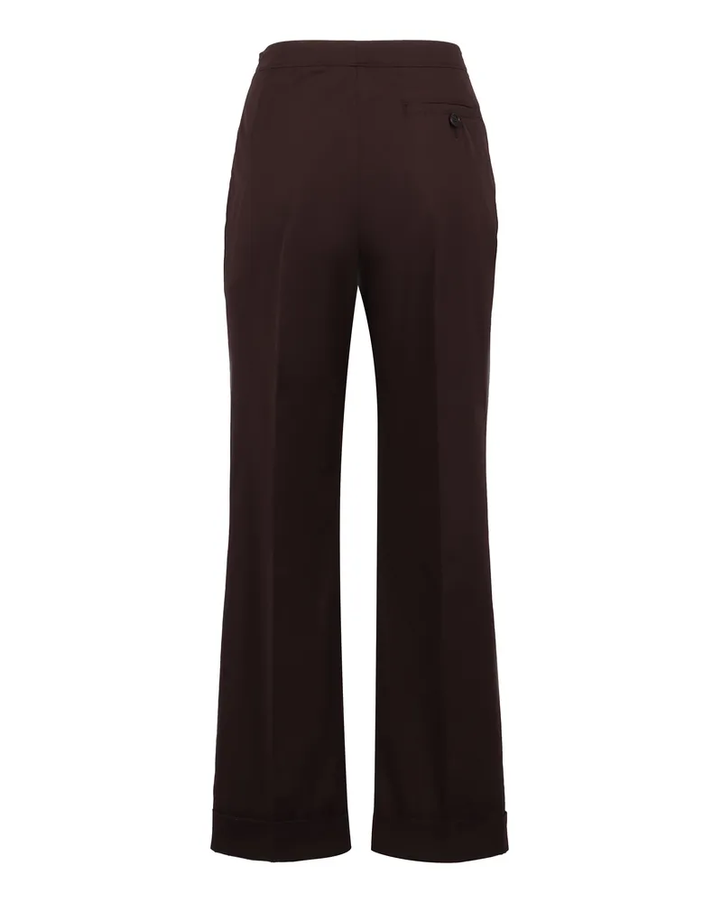 ASPESI Women's High-Rise Cotton Trousers Brown Straight Brown
