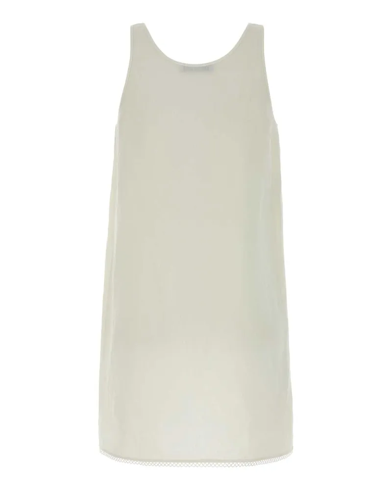 Prada Linen Mini Dress — White White