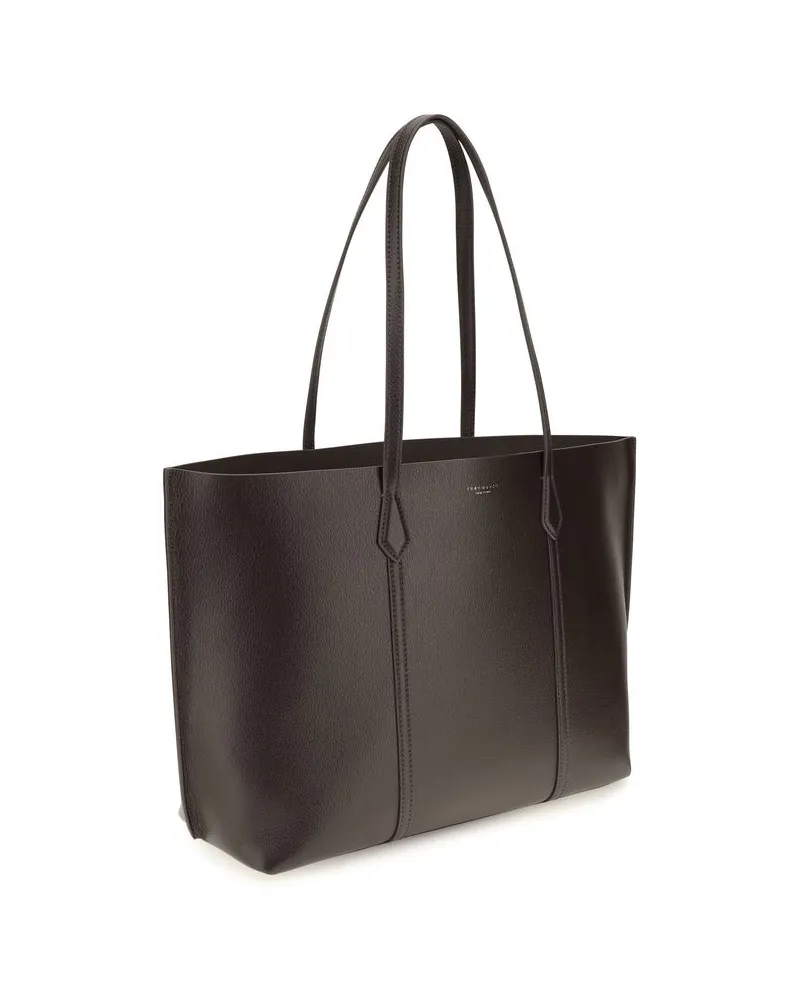 Tory Burch Perry Calfskin Leather Tote Bag — Brown Brown