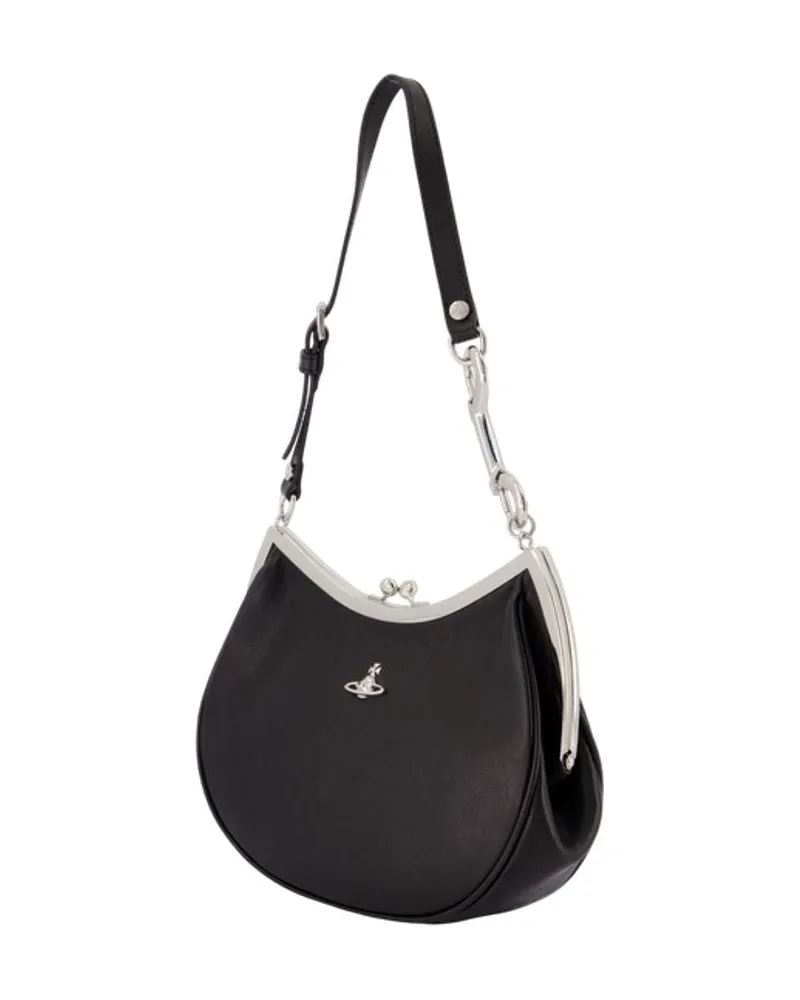 Vivienne Westwood Women's Calfskin Leather Shoulder Bag Black Black