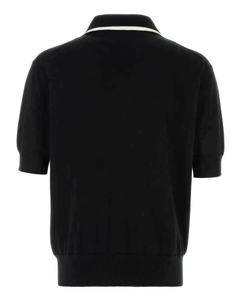 Jil Sander Men's Black Cotton Polo Shirt Cotone Black