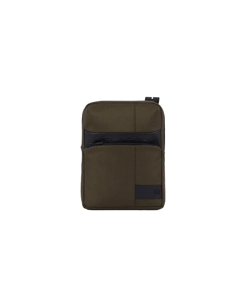 Piquadro Men's Crossbody Bag Grey Black Polyester Crossbody-bags Gray