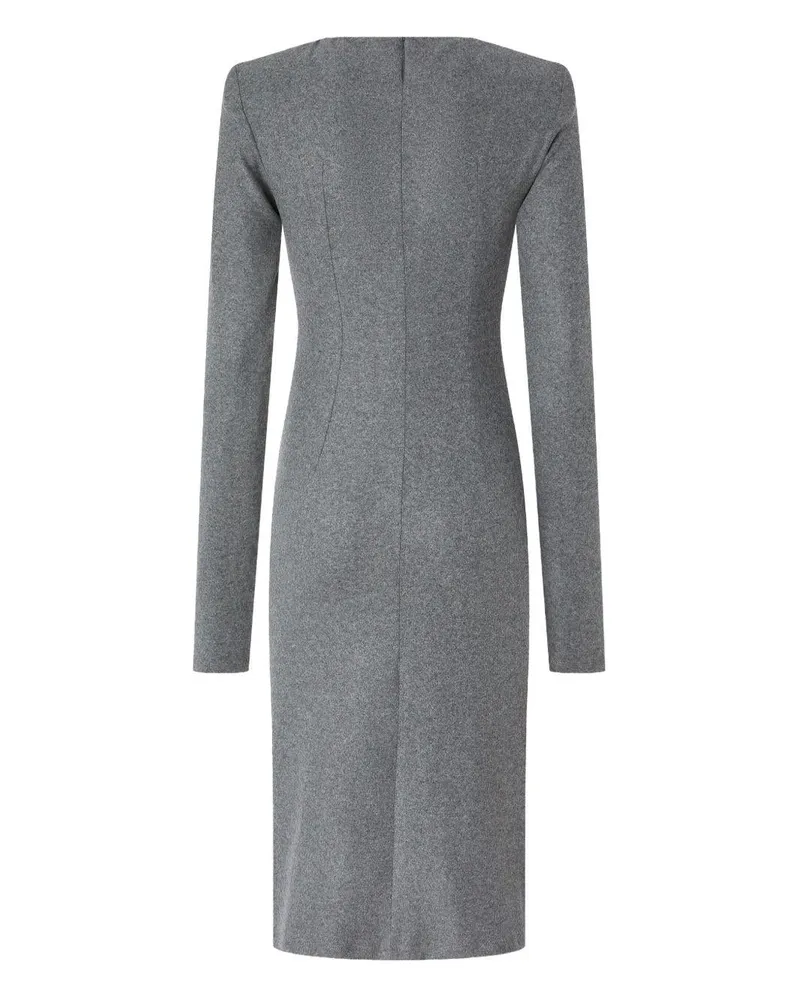 Pinko Women's Draped Midi Dress Melange Grey Polyester Gray