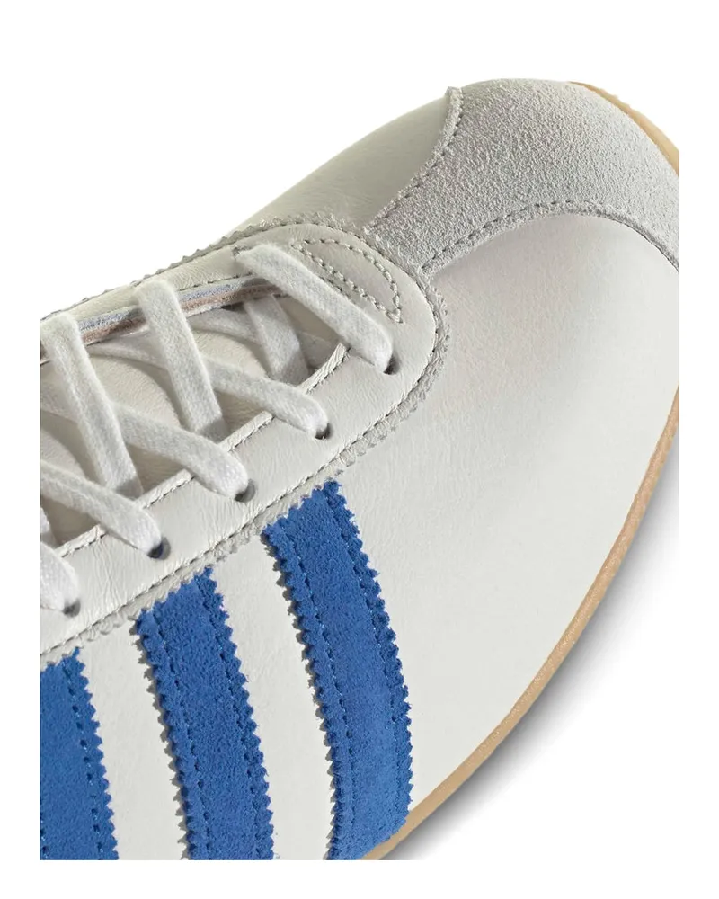 adidas Calf Leather and Suede with 3-Stripes Sneakers — White White