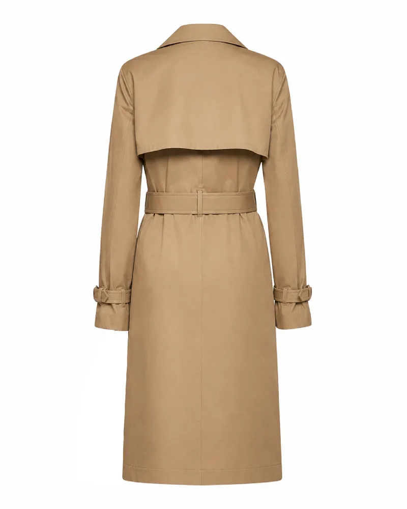 Fendi Women's Trench Coat Rope-Cotton Gabardine Beige & Raincoats Beige