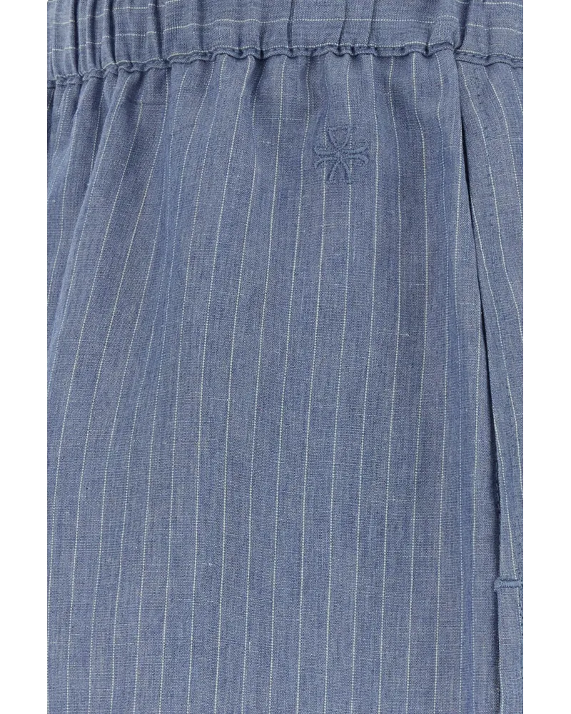 Jacob Cohën Pinstriped Linen-Viscose Shorts — Blue Blue