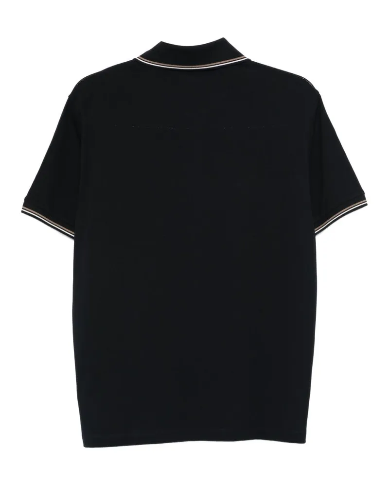 Emporio Armani Logo Cotton Polo — Black Black