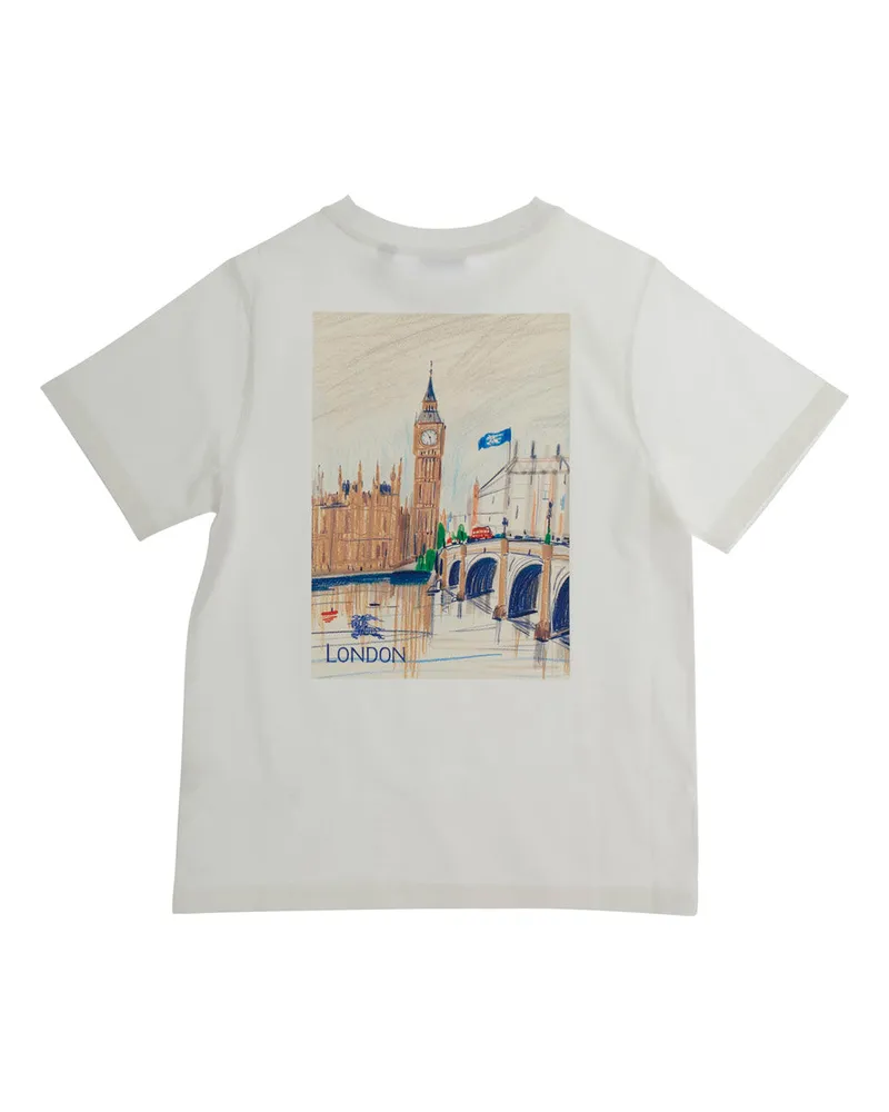 Burberry Logo Print T-Shirt — White White