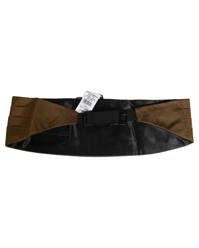 Dolce & Gabbana Silk Adjustable Cummerbund Belt — Brown Brown