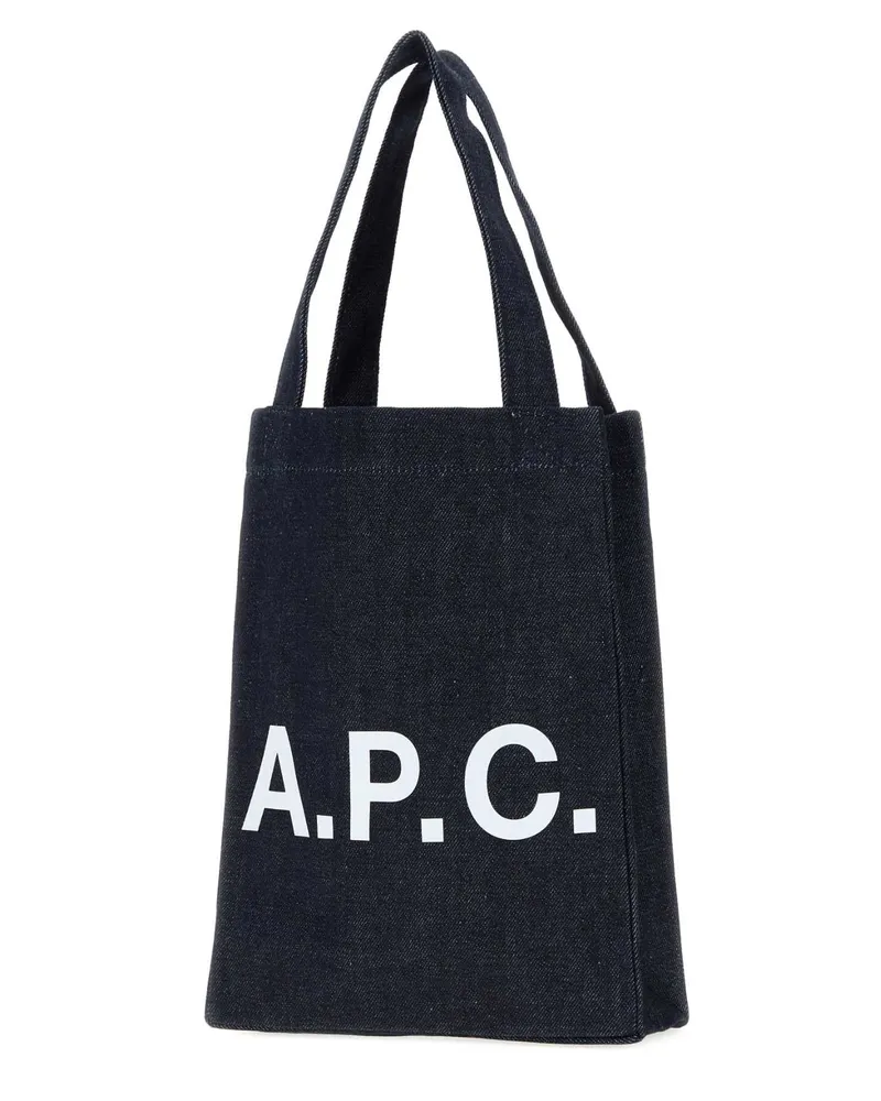 A.P.C. Unisex Demi Small Lou Shopping Bag Indigo Exterior: Cotton Borse A Mano Navy