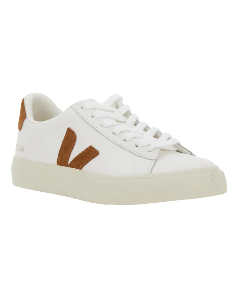 VEJA Unisex Sneakers Campo White Leather Organic Traced Trainers White