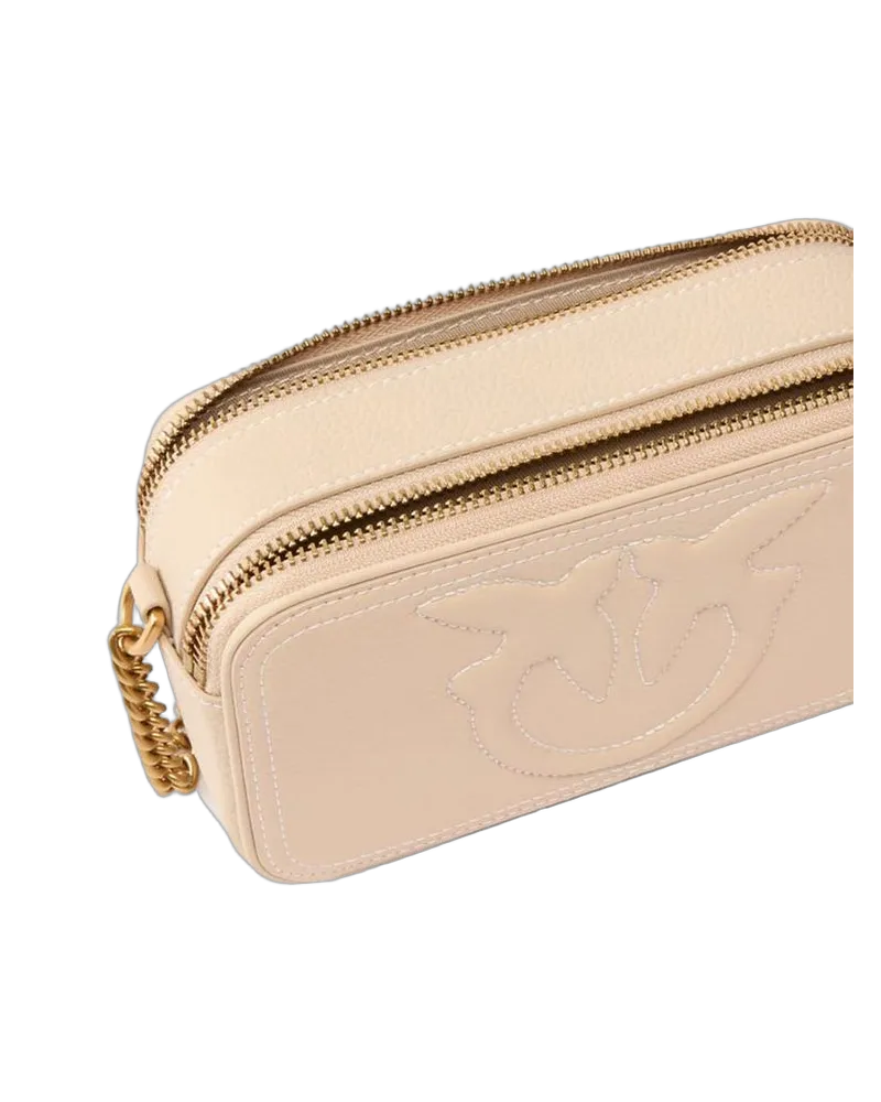 Pinko Women's Crossbody Bag Beige Grigio Sheep Leather Crossbody-bags Beige