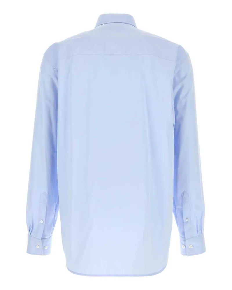 Dries van Noten Men's Light Blue Cilian Poplin Shirt Lightblue Exterior: Cotton Maglie Sweater Blue