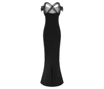Women's Black Viscose Long Dress