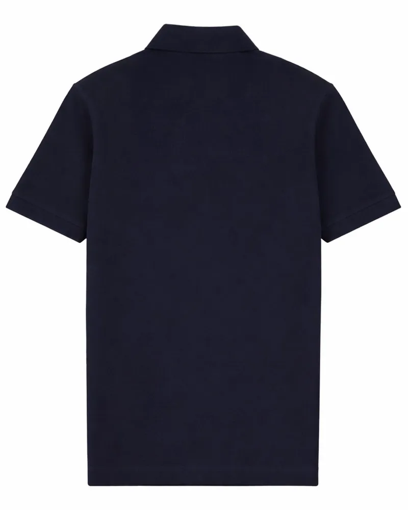 Dolce & Gabbana Patch Logo Cotton Polo Shirt — Blue Blue