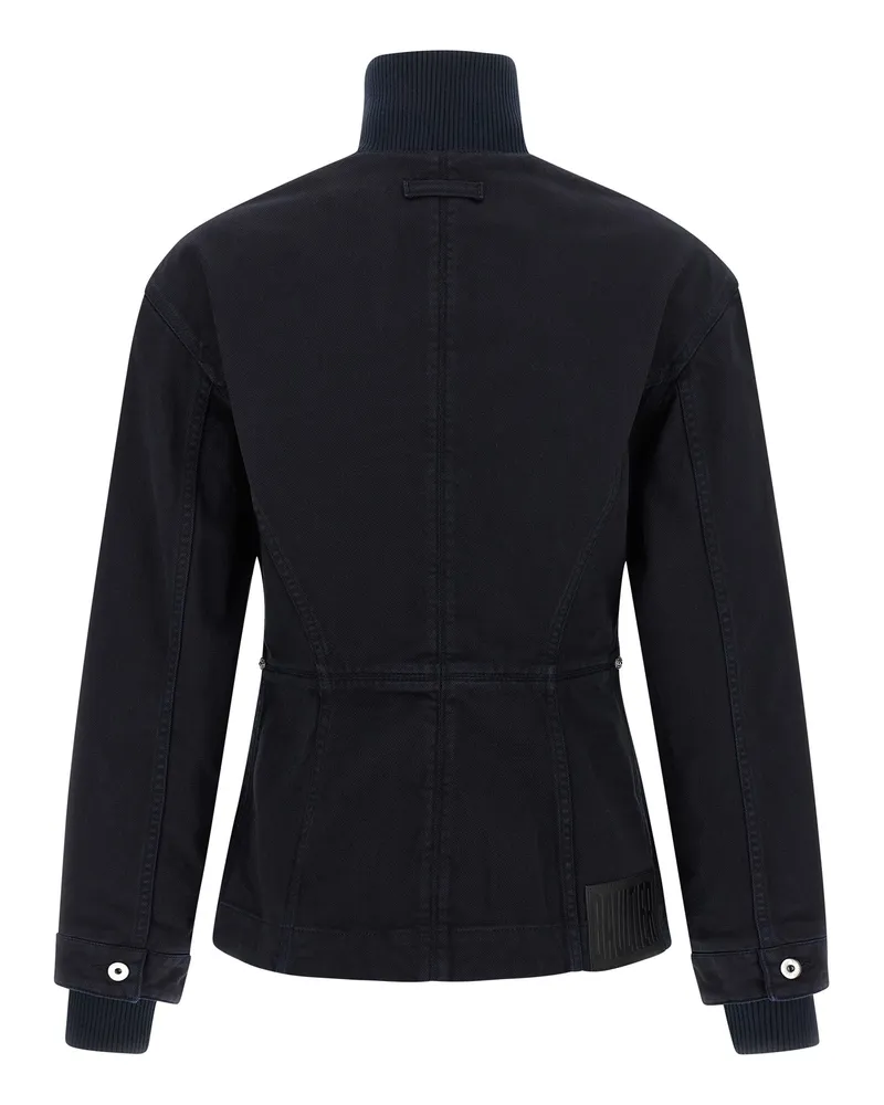 Jean Paul Gaultier Women Blue Cotton Denim Jacket Clothing Black