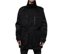 Nylon Winter Parka Coat — Black