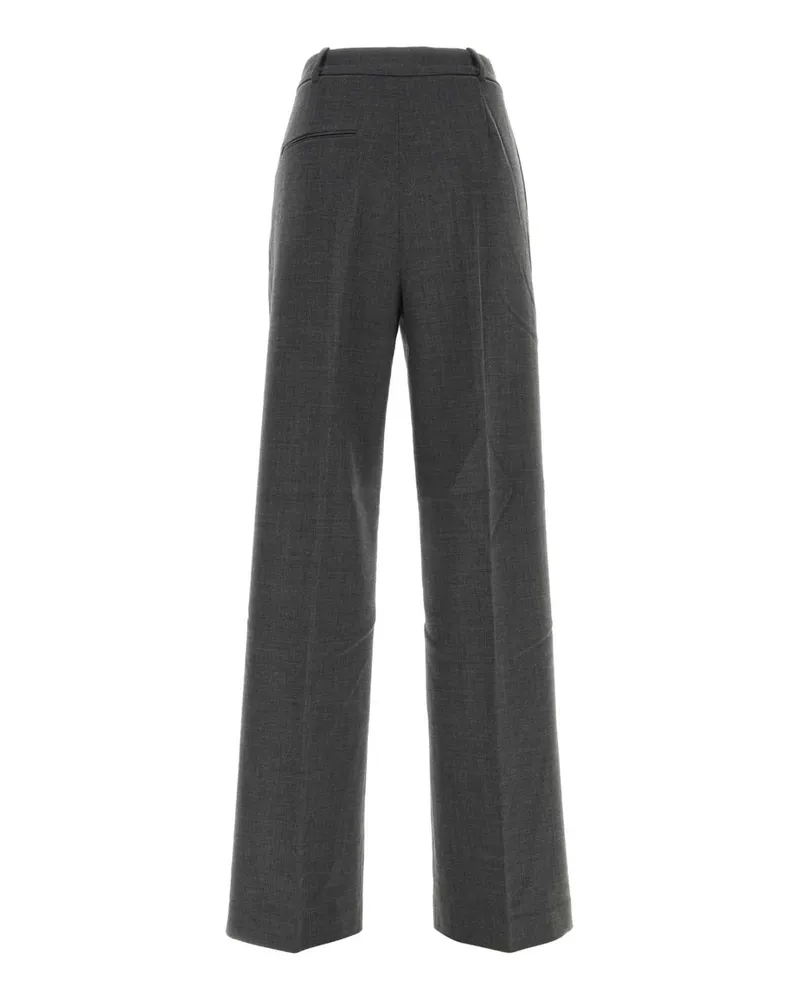 Self-Portrait Women's Dark Grey Twill Pant Pantaloni Trousers Gray