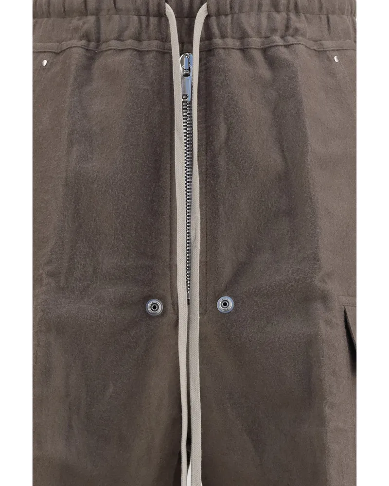 Rick Owens Men's Trousers Cargobelas Dust Ramie Gray
