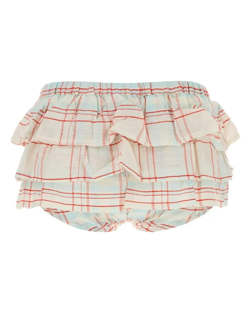 GIMAGUAS Jardin Cheks Bermuda Shorts — White White