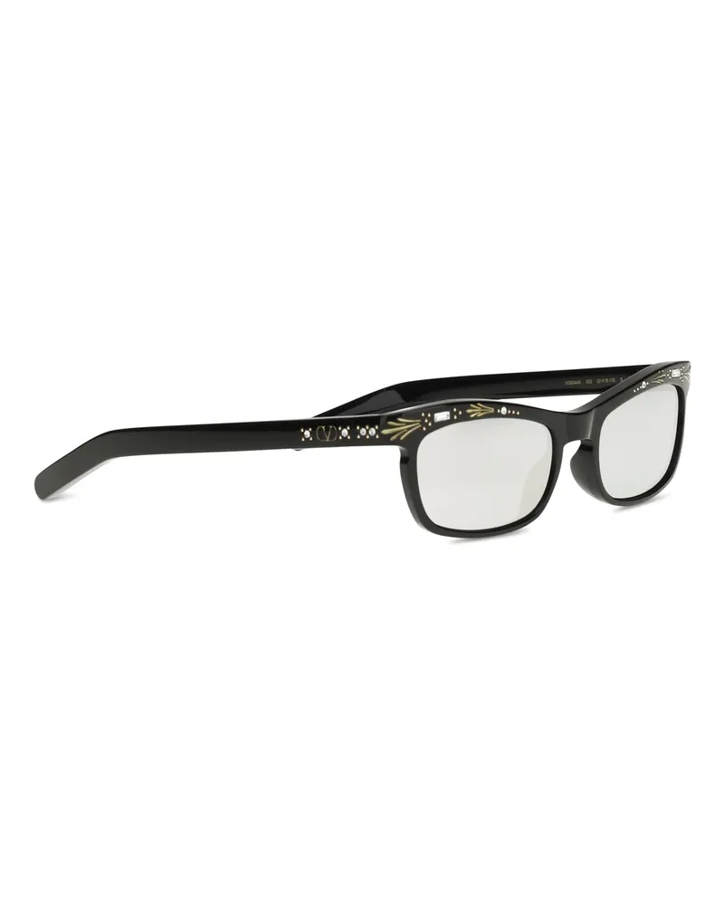 Valentino Garavani Women's Rectangular Acetate Sunglasses 003 Black