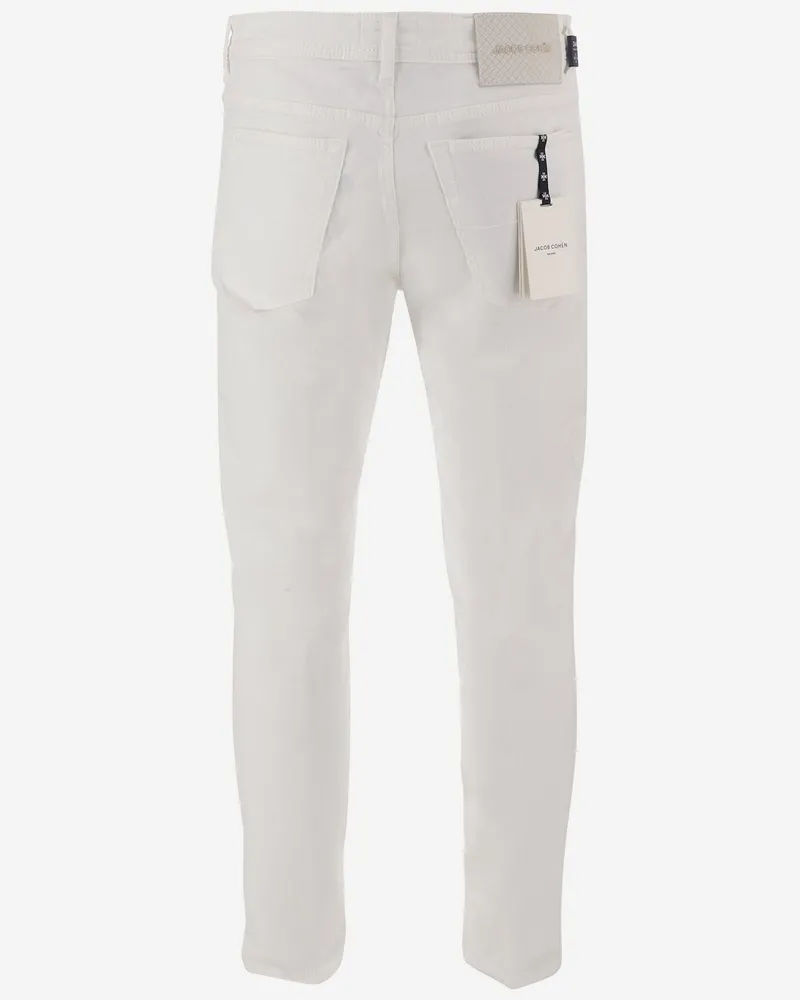 Jacob Cohën Men's Trousers Washed Natural - Cotton White