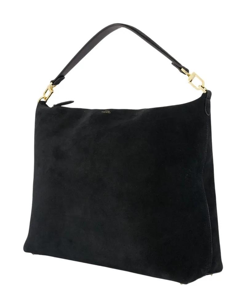 Totême Women's Medium Bevel Shoulder Bag -  Leather Black Calfskin Shoulder-Hobo-Bags Black