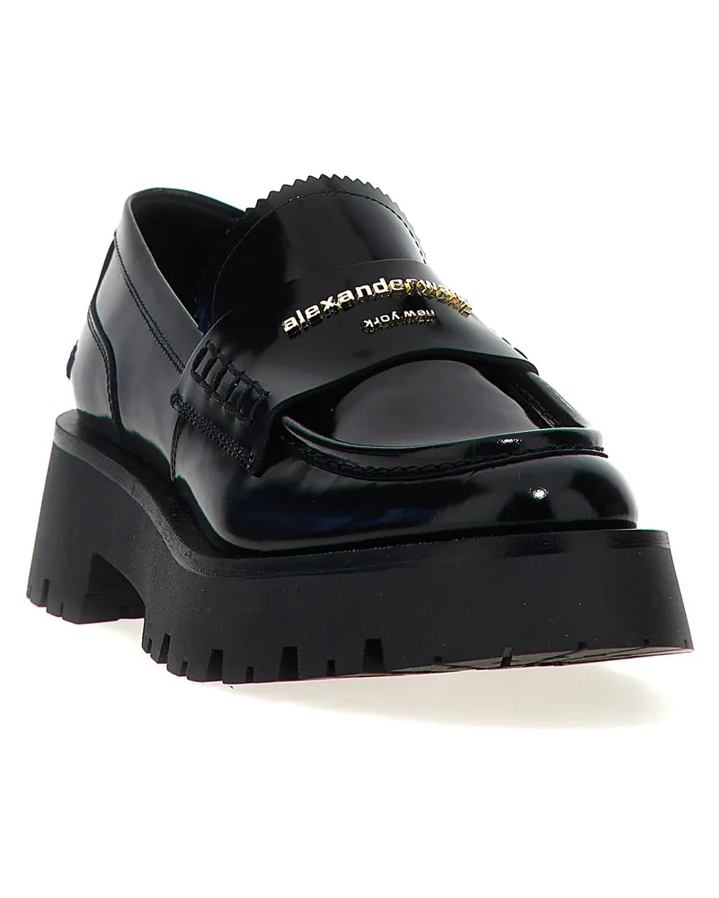 Alexander Wang Women's Black Cowhide Slip-On Loafers Black