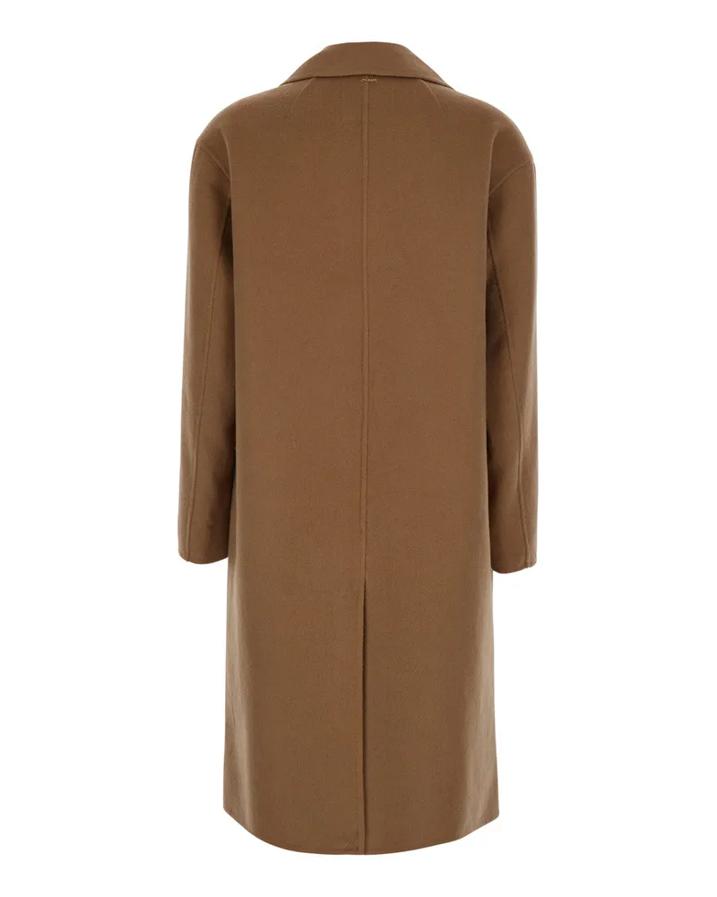 Twin-Set Women's Coat Brown Tech Fabric Shell: Polyester Brown