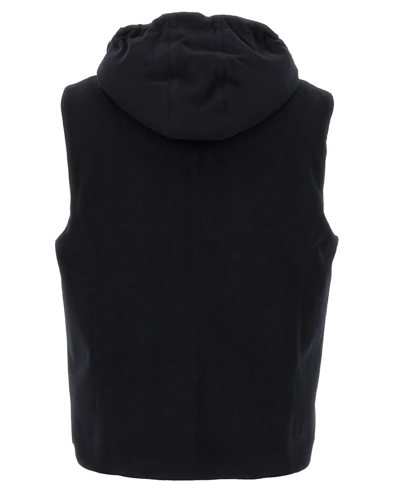 Brunello Cucinelli Padded Wool Vest — Black Black