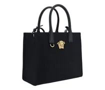 Women's Cotton Shoulder Bag Black  Gold
