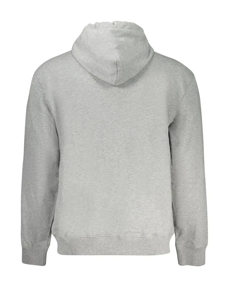 Calvin Klein Logo-Embroidered Cotton Hoodie — Gray Gray