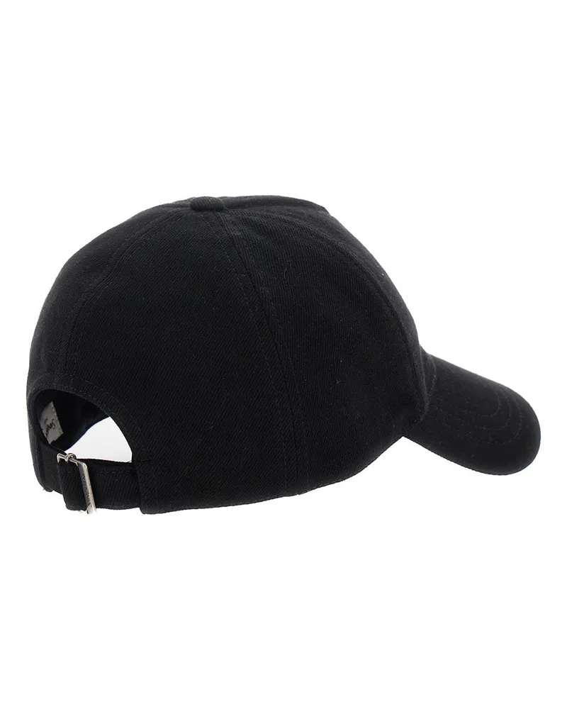 Saint Laurent Men's Baseball Cap Cassandre Black Cotton Textile Hat Black