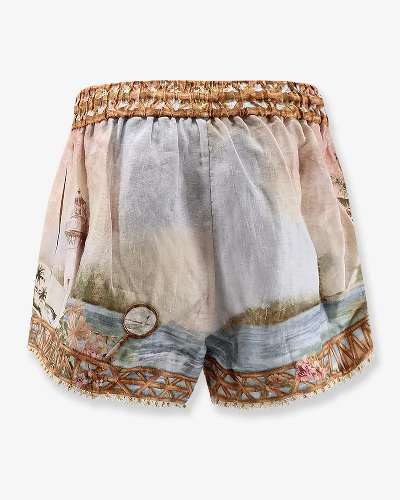 Zimmermann Women's Shorts Mahon Linen Beige Beige