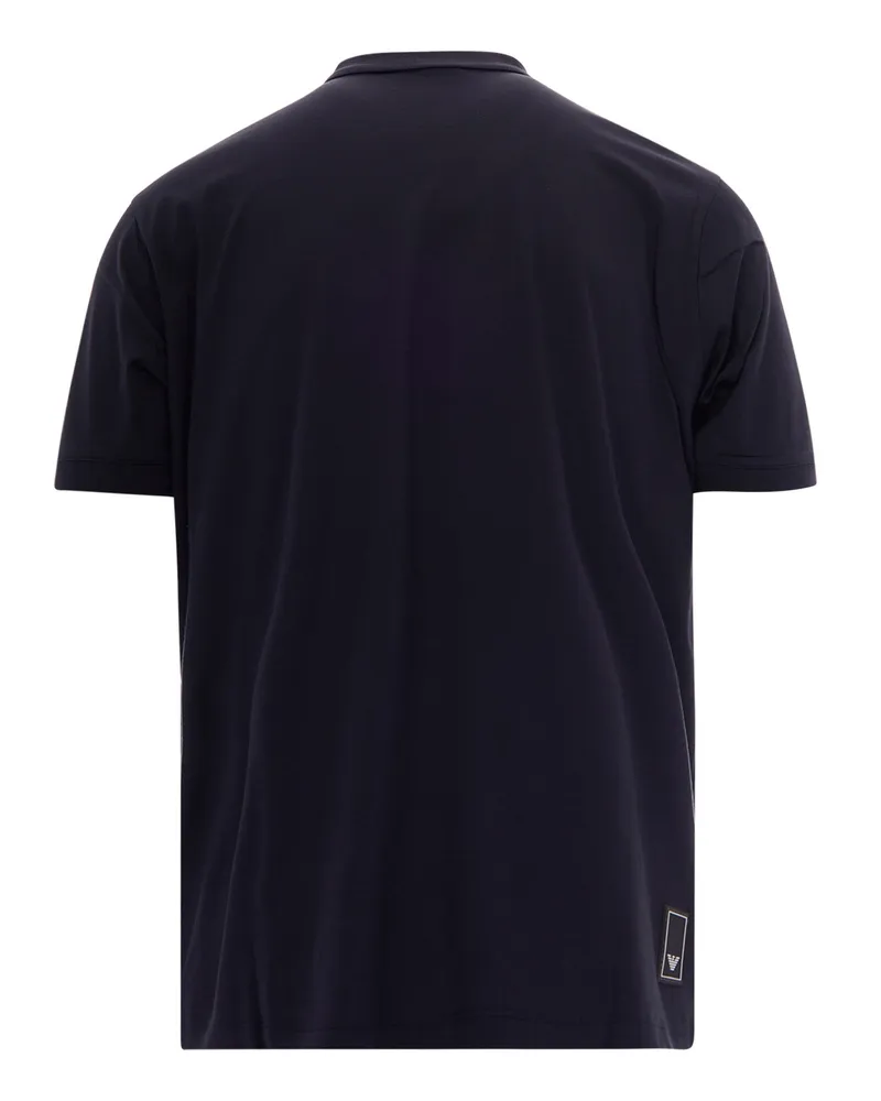 Emporio Armani Men's Polo Shirt Travel Essential Blue Navy Fabric: Lyocell T-shirts And Polos Navy