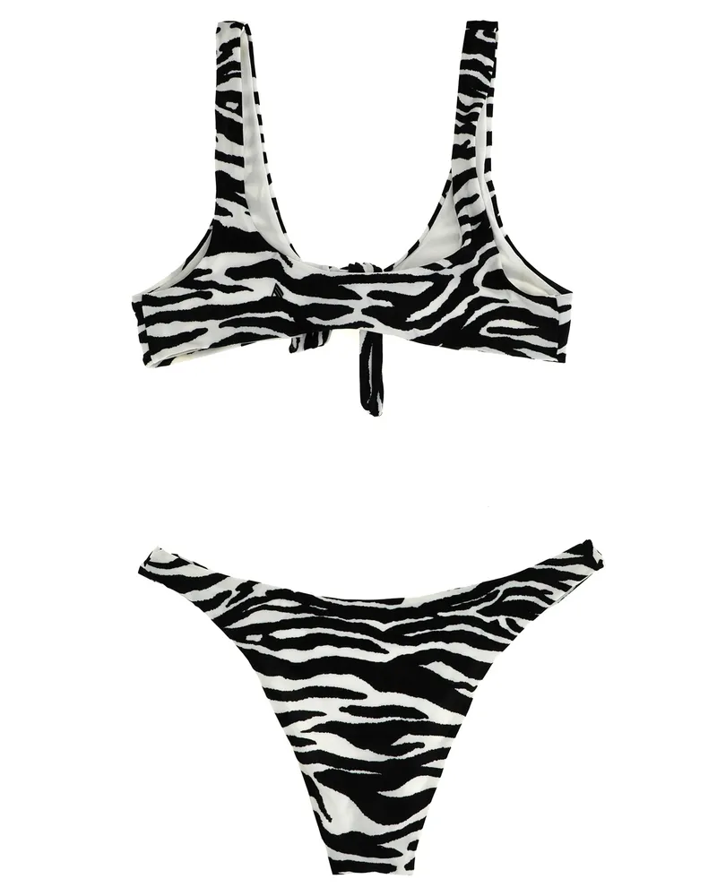 ATTICO Women's Bicolor Polyamide Bikini Clothing Black