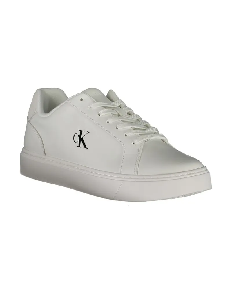 Calvin Klein Logo Embroidered Sneaker — White White