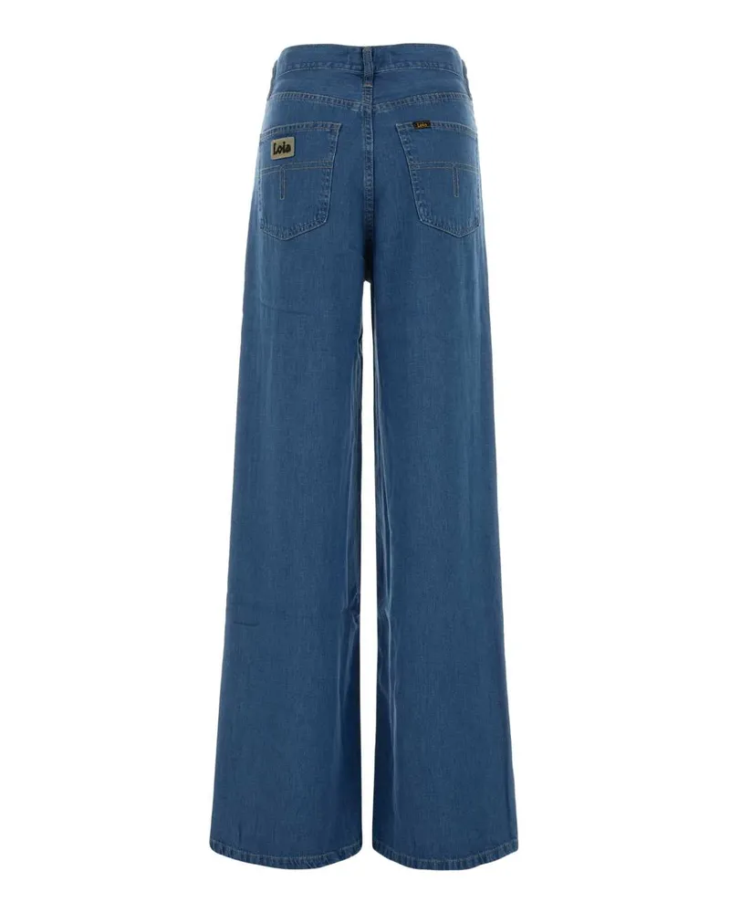 Lois Women's Denim Wide-Leg Jeans Hydron Stone Exterior: Lyocell Linen Blue