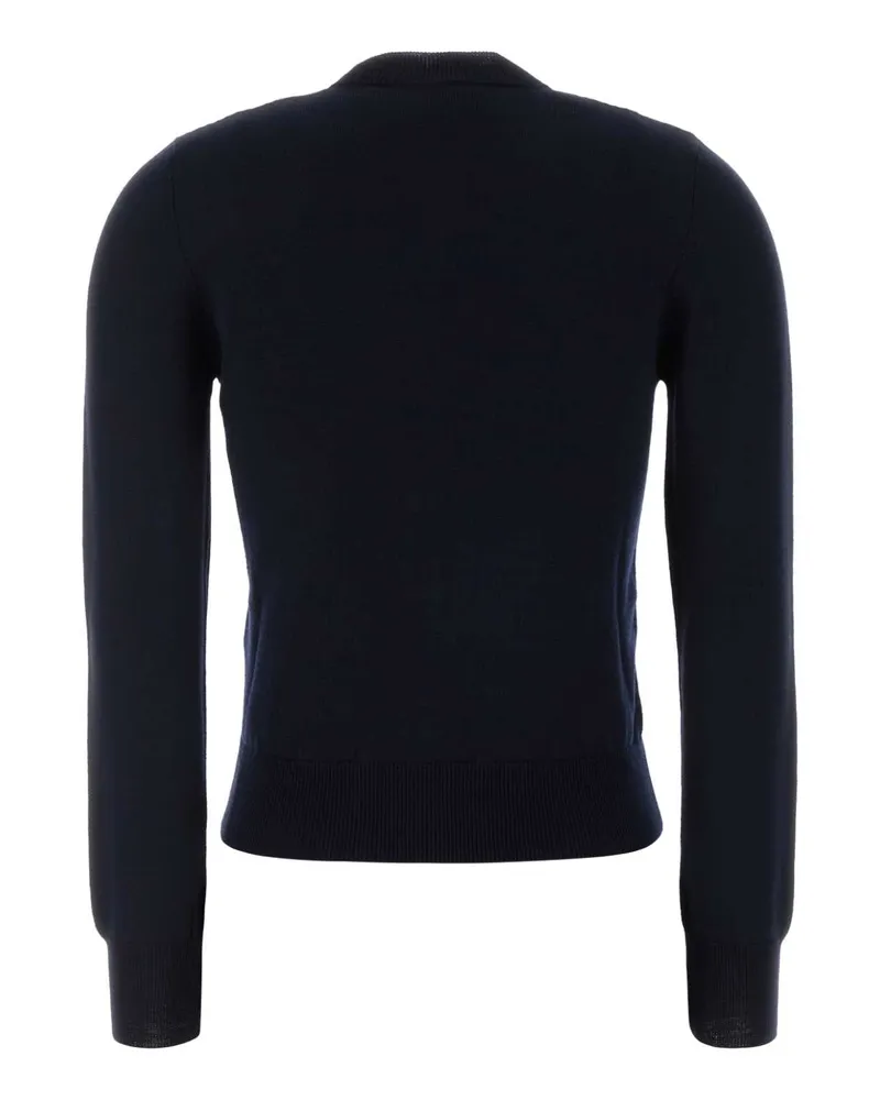 A.P.C. Darknavy Exterior: Virgin Wool Cotton Maglie Sweater Navy
