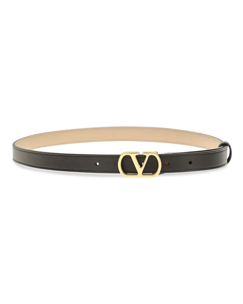 Valentino Garavani Women's Smooth Leather Reversible Belt Dvw Lamb Ovis Aries E Braces Black