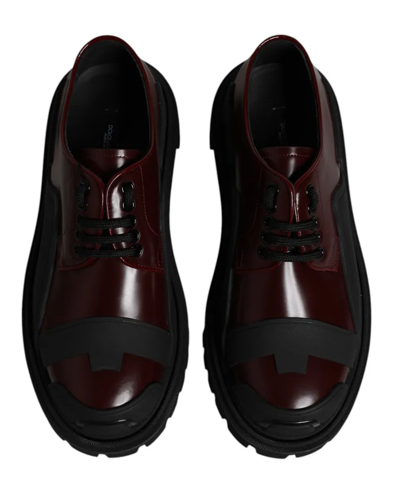 Dolce & Gabbana Calf Leather Lace-Up Derby Shoe — Red Red