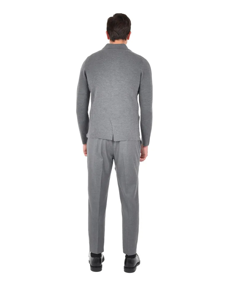 Drumohr  Men's Double-Breasted Blazer Gray Merino Wool Jacket Gray