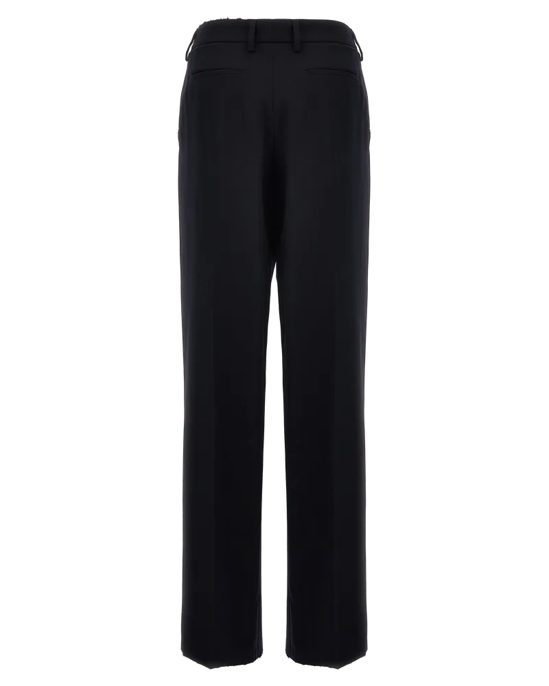Prada Women's Blue Wool Casual Pants Black